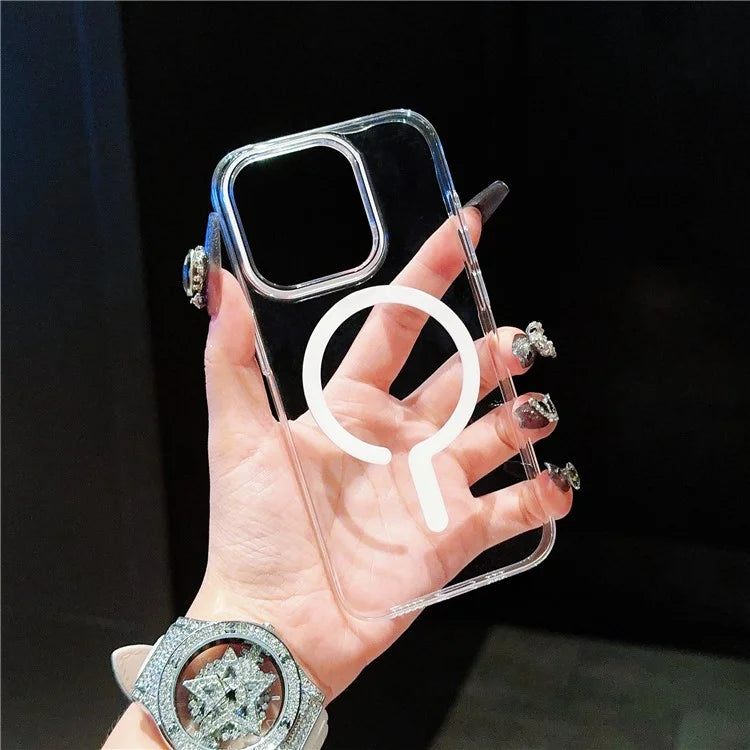 For iPhone 15 Pro Max Clear Case TPU+PC Phone Cover Compatible with MagSafe