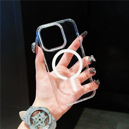 For iPhone 15 Pro Max Clear Case TPU+PC Phone Cover Compatible with MagSafe