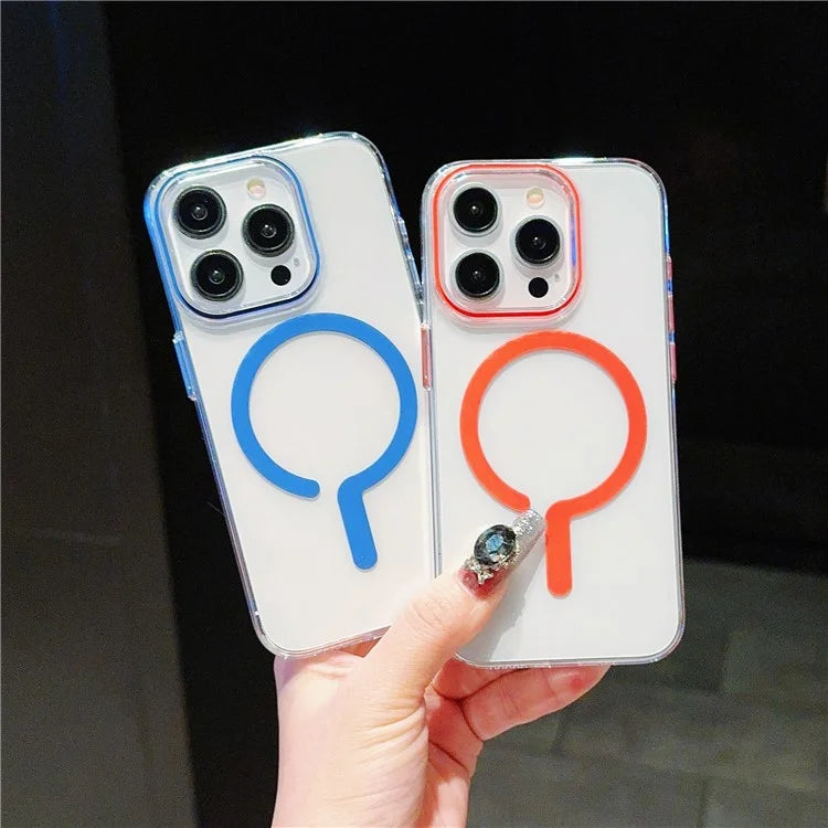 For iPhone 15 Pro Max Clear Case TPU+PC Phone Cover Compatible with MagSafe