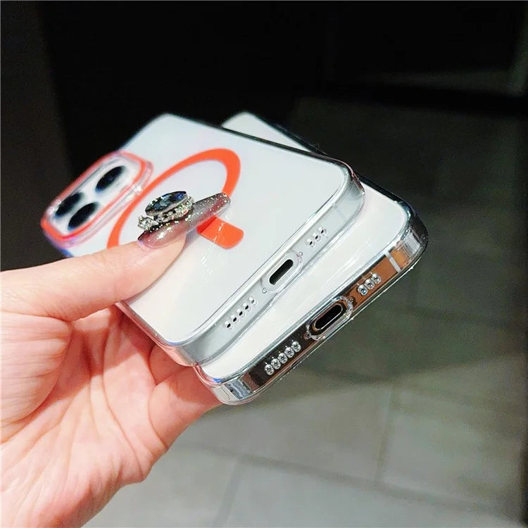 For iPhone 15 Pro Max Clear Case TPU+PC Phone Cover Compatible with MagSafe