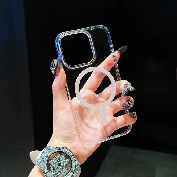 For iPhone 15 Pro Max Clear Case TPU+PC Phone Cover Compatible with MagSafe