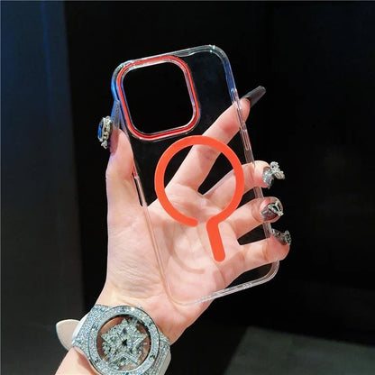 For iPhone 15 Pro Max Clear Case TPU+PC Phone Cover Compatible with MagSafe