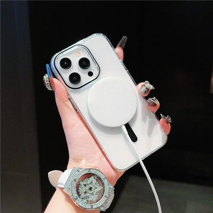 For iPhone 15 Pro Max Clear Case TPU+PC Phone Cover Compatible with MagSafe
