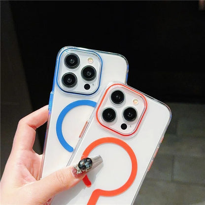 For iPhone 15 Pro Max Clear Case TPU+PC Phone Cover Compatible with MagSafe