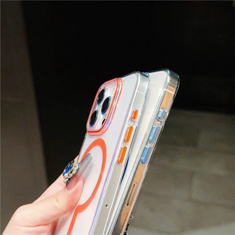 For iPhone 15 Pro Max Clear Case TPU+PC Phone Cover Compatible with MagSafe