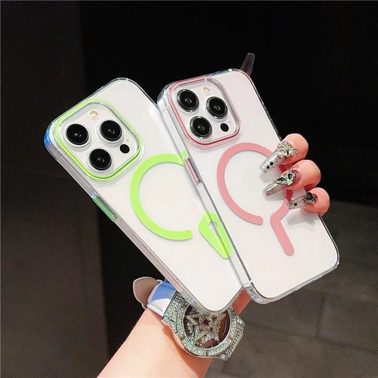 For iPhone 15 Pro Max Clear Case TPU+PC Phone Cover Compatible with MagSafe