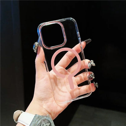 For iPhone 15 Pro Max Clear Case TPU+PC Phone Cover Compatible with MagSafe