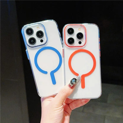 For iPhone 15 Pro Max Clear Case TPU+PC Phone Cover Compatible with MagSafe