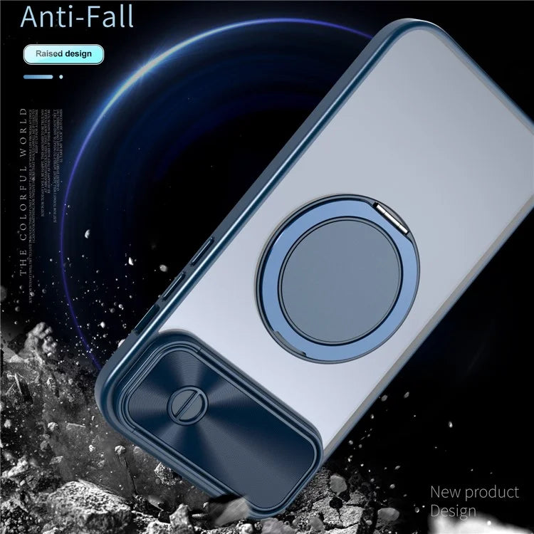 For iPhone 13 / 14 Case Compatible with MagSafe Kickstand Hard PC Phone Cover with Sliding Lens Guard