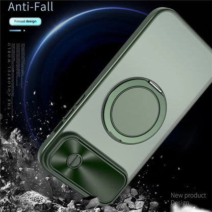 For iPhone 13 / 14 Case Compatible with MagSafe Kickstand Hard PC Phone Cover with Sliding Lens Guard