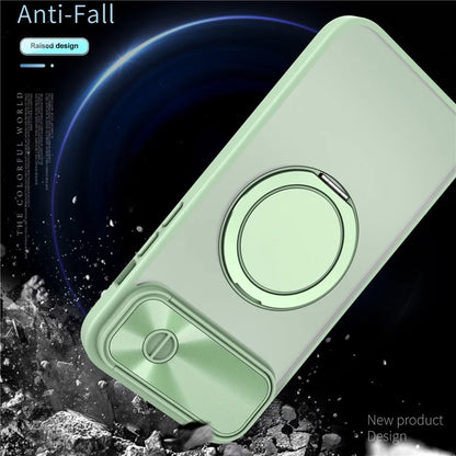 For iPhone 13 / 14 Case Compatible with MagSafe Kickstand Hard PC Phone Cover with Sliding Lens Guard