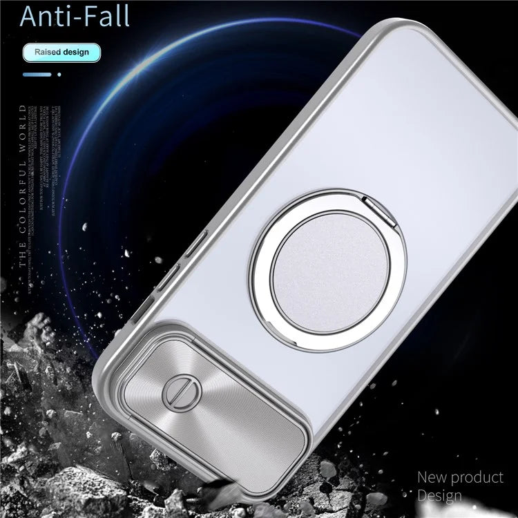 For iPhone 13 / 14 Case Compatible with MagSafe Kickstand Hard PC Phone Cover with Sliding Lens Guard