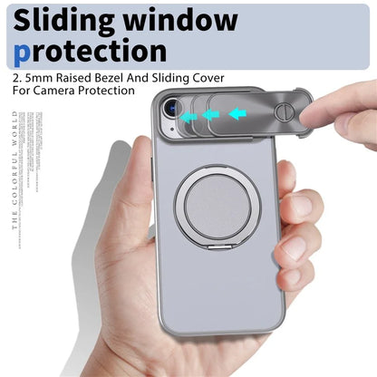 For iPhone 13 / 14 Case Compatible with MagSafe Kickstand Hard PC Phone Cover with Sliding Lens Guard
