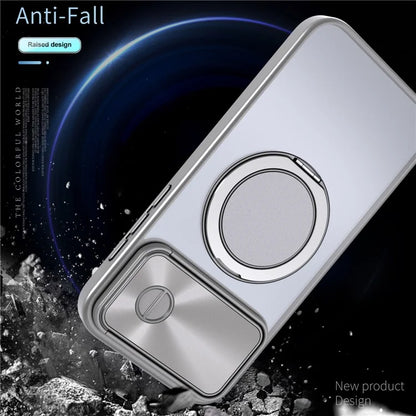 For iPhone 14 Pro Max Magnetic Case Kickstand Hard PC Phone Shell with Lens Protector