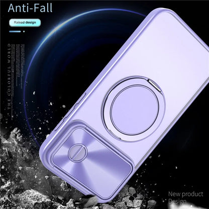For iPhone 14 Pro Max Magnetic Case Kickstand Hard PC Phone Shell with Lens Protector