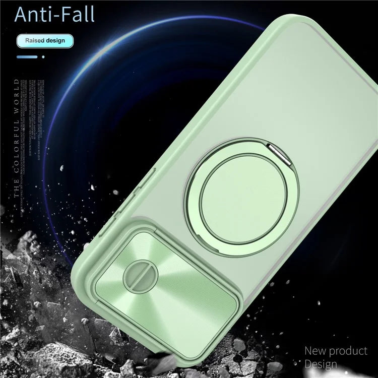 For iPhone 14 Pro Max Magnetic Case Kickstand Hard PC Phone Shell with Lens Protector
