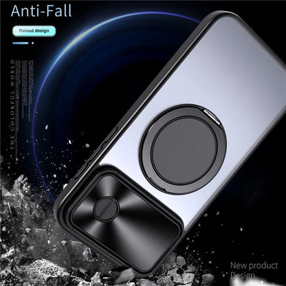 For iPhone 14 Pro Max Magnetic Case Kickstand Hard PC Phone Shell with Lens Protector