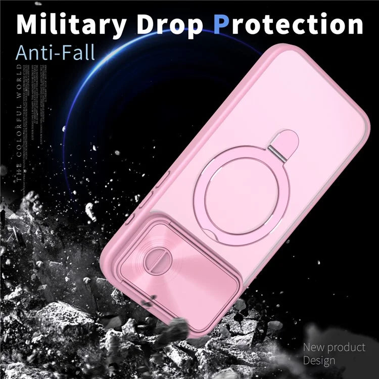 Style B For iPhone 15 Pro Max Magnetic Phone Case with Kickstand Lens Protection Hard PC Shell
