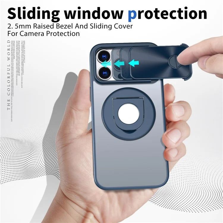 Style A For iPhone 14 Pro Max Magnetic Case Kickstand Hard PC Slide Lens Protection Phone Cover