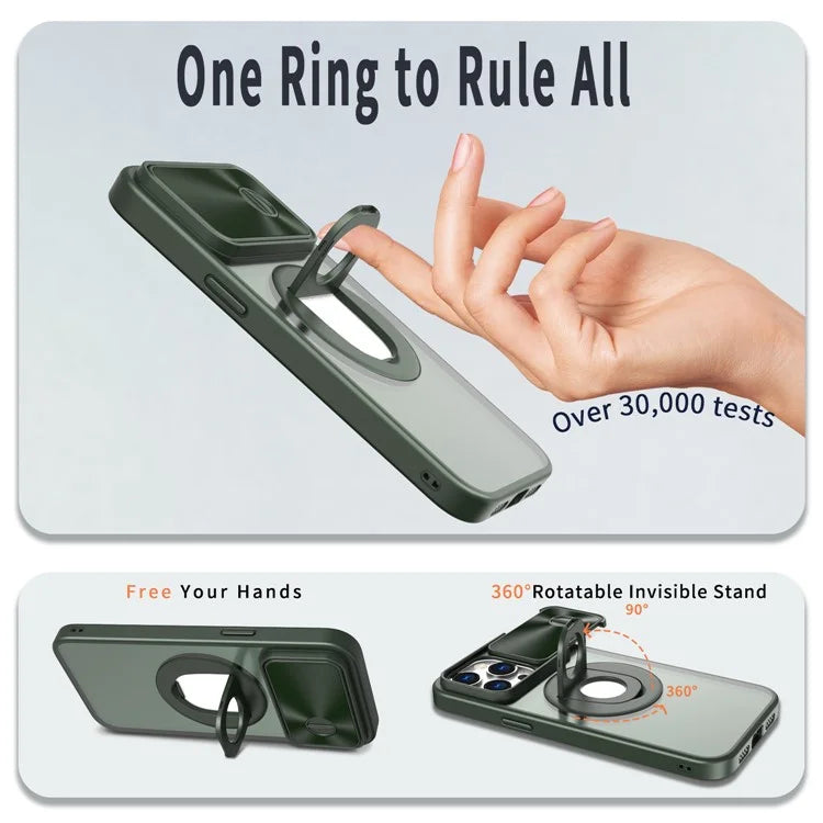 Style A For iPhone 14 Pro Max Magnetic Case Kickstand Hard PC Slide Lens Protection Phone Cover
