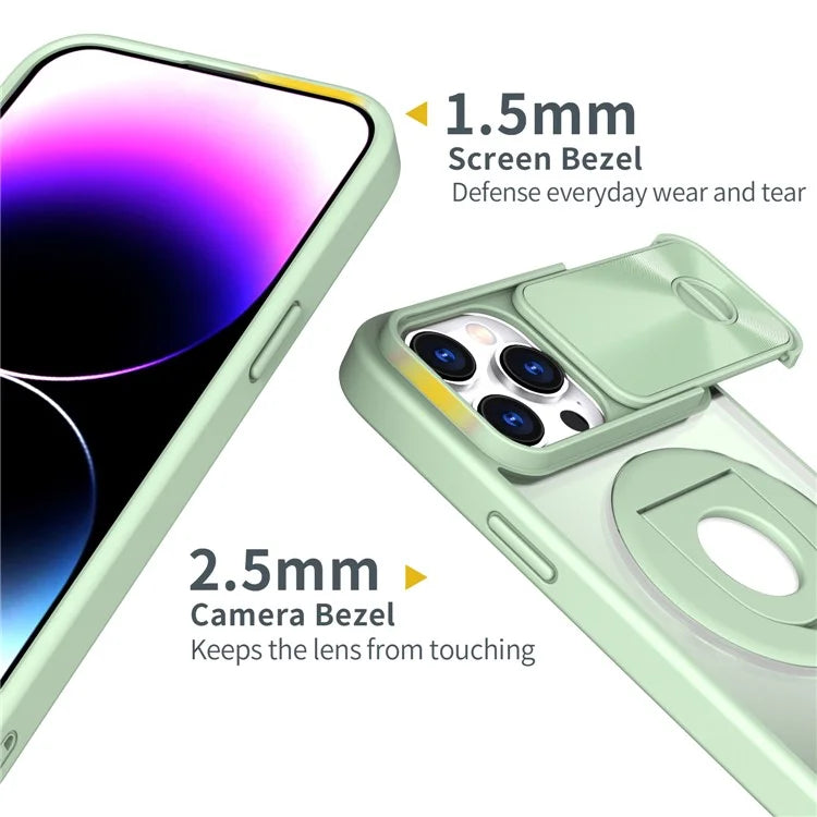 Style A For iPhone 14 Pro Max Magnetic Case Kickstand Hard PC Slide Lens Protection Phone Cover