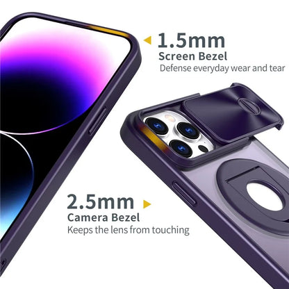Style A For iPhone 14 Pro Max Magnetic Case Kickstand Hard PC Slide Lens Protection Phone Cover