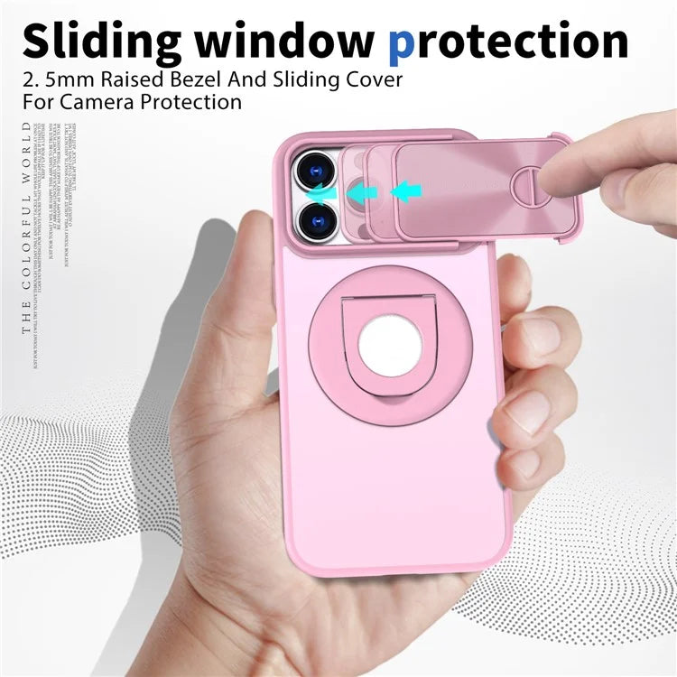 Style A For iPhone 13 Pro Case Compatible with MagSafe Hard PC Kickstand Phone Shell with Slide Lens Lid