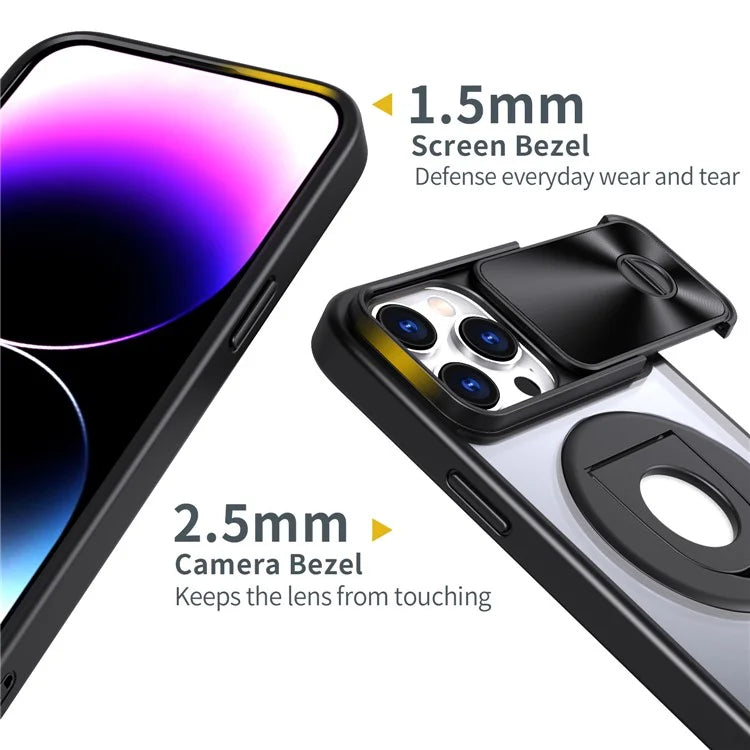 Style A For iPhone 12 / 12 Pro Magnetic Case Shockproof Hard PC Phone Cover Built-in Kickstand