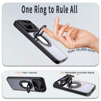 Style A For iPhone 12 / 12 Pro Magnetic Case Shockproof Hard PC Phone Cover Built-in Kickstand