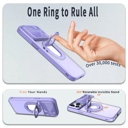 Style A For iPhone 12 / 12 Pro Magnetic Case Shockproof Hard PC Phone Cover Built-in Kickstand