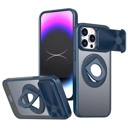 Style A For iPhone 12 / 12 Pro Magnetic Case Shockproof Hard PC Phone Cover Built-in Kickstand