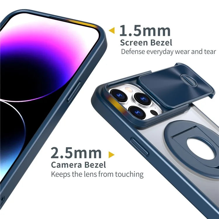 Style A For iPhone 12 / 12 Pro Magnetic Case Shockproof Hard PC Phone Cover Built-in Kickstand