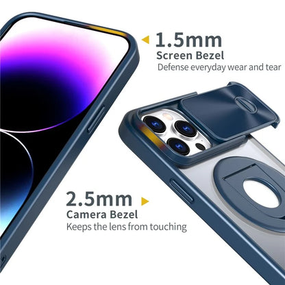 Style A For iPhone 12 / 12 Pro Magnetic Case Shockproof Hard PC Phone Cover Built-in Kickstand