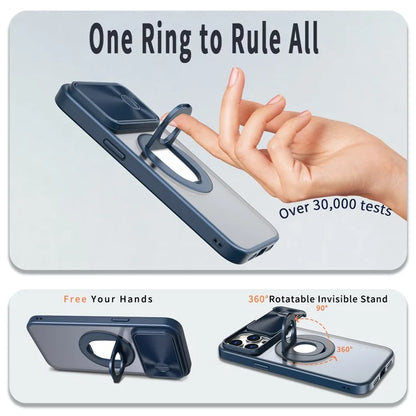 Style A For iPhone 12 / 12 Pro Magnetic Case Shockproof Hard PC Phone Cover Built-in Kickstand