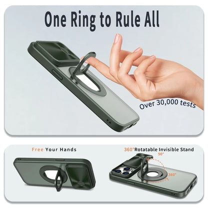 Style A For iPhone 12 / 12 Pro Magnetic Case Shockproof Hard PC Phone Cover Built-in Kickstand