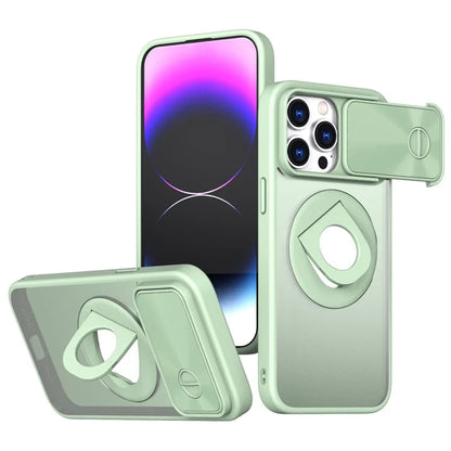 Style A For iPhone 12 / 12 Pro Magnetic Case Shockproof Hard PC Phone Cover Built-in Kickstand