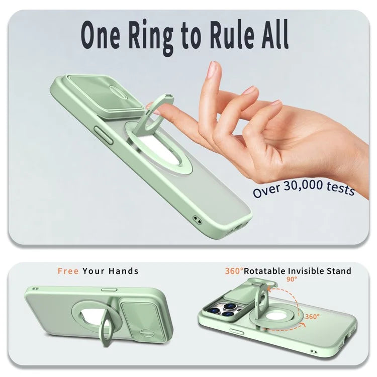 Style A For iPhone 12 / 12 Pro Magnetic Case Shockproof Hard PC Phone Cover Built-in Kickstand