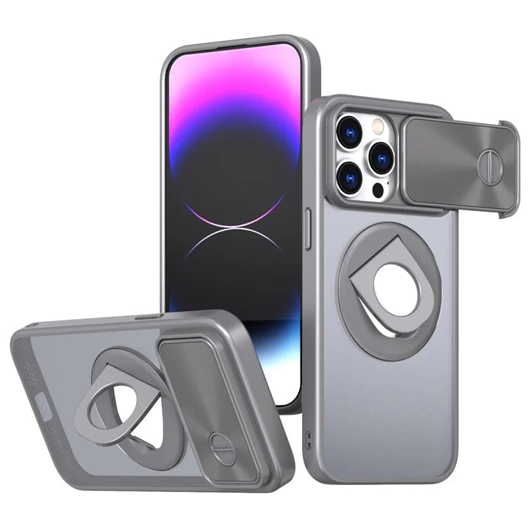 Style A For iPhone 12 / 12 Pro Magnetic Case Shockproof Hard PC Phone Cover Built-in Kickstand
