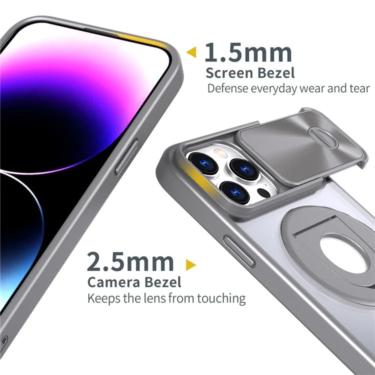 Style A For iPhone 12 / 12 Pro Magnetic Case Shockproof Hard PC Phone Cover Built-in Kickstand