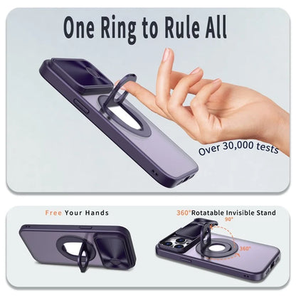 Style A For iPhone 12 / 12 Pro Magnetic Case Shockproof Hard PC Phone Cover Built-in Kickstand