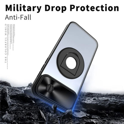 For iPhone 14 / 13 Phone Case Slide Camera Cover PC Kickstand Phone Shell Compatible with MagSafe