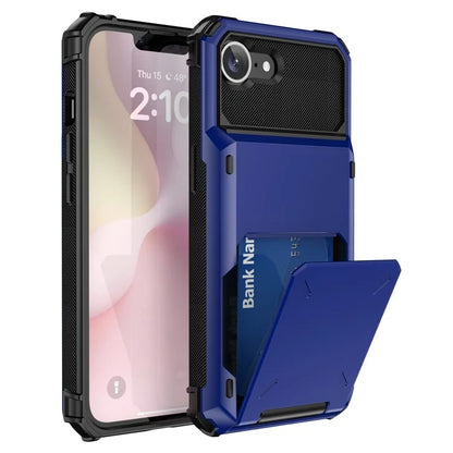 For iPhone SE (2024) Phone Cover PC+TPU Dual Layer Back Case with Card Holder