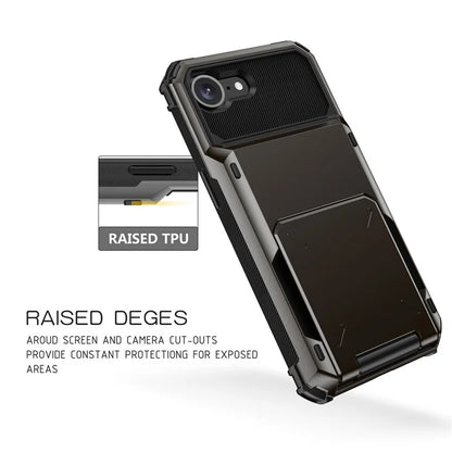 For iPhone SE (2024) Phone Cover PC+TPU Dual Layer Back Case with Card Holder