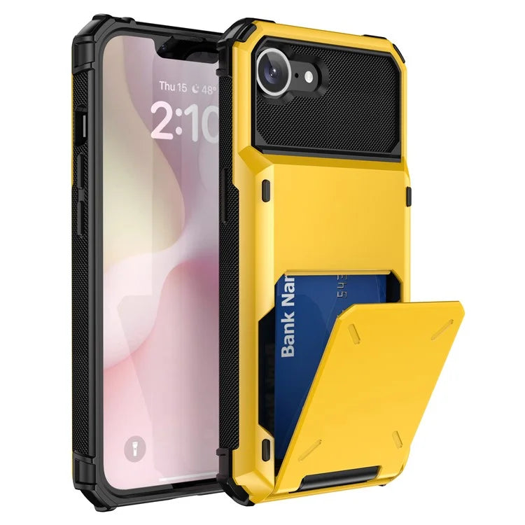 For iPhone SE (2024) Phone Cover PC+TPU Dual Layer Back Case with Card Holder