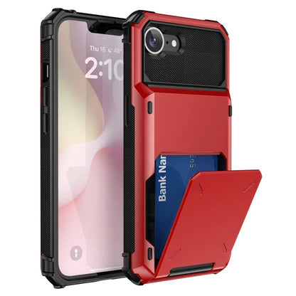 For iPhone SE (2024) Phone Cover PC+TPU Dual Layer Back Case with Card Holder