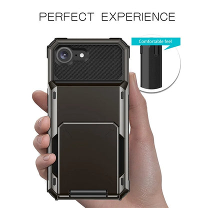 For iPhone SE (2024) Phone Cover PC+TPU Dual Layer Back Case with Card Holder