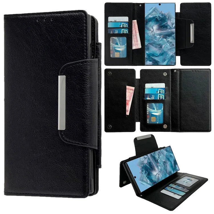 For Google Pixel 9 Pro XL Case Wallet PU Leather Detachable 2-in-1 Design Smart Phone Cover