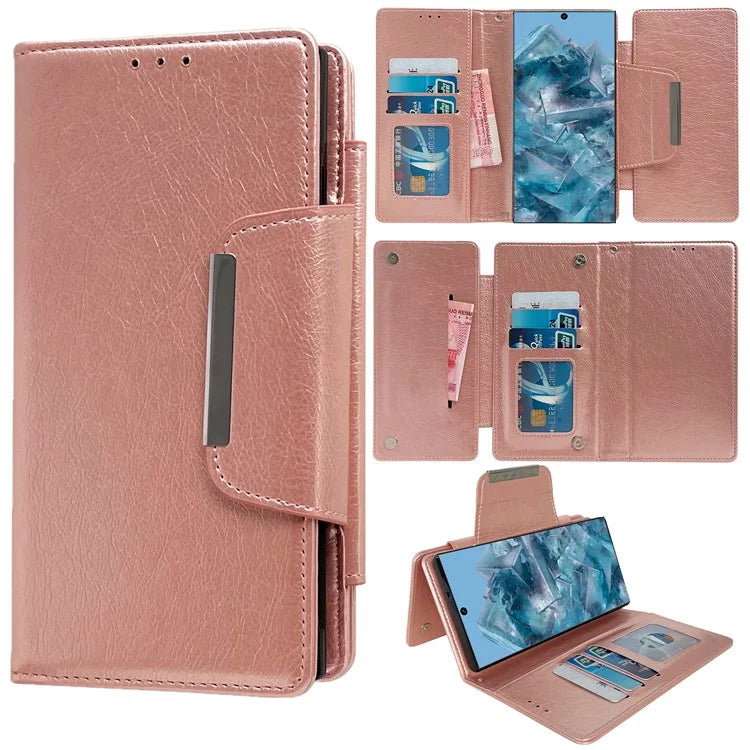 For Google Pixel 9 Pro XL Case Wallet PU Leather Detachable 2-in-1 Design Smart Phone Cover