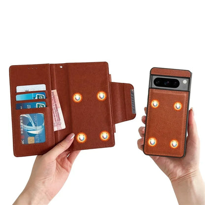For Google Pixel 9 Pro XL Case Wallet PU Leather Detachable 2-in-1 Design Smart Phone Cover