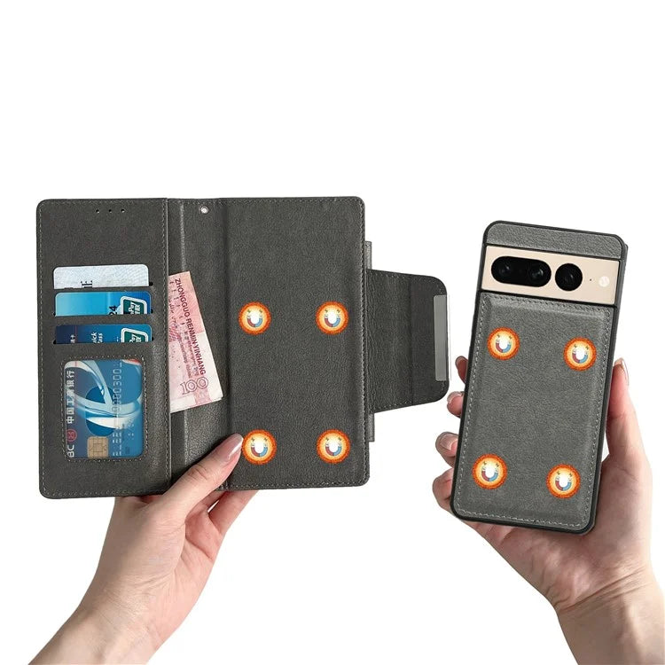 For Google Pixel 7 Pro 5G Leather Case Detachable 2-in-1 Design Stand Wallet Phone Cover